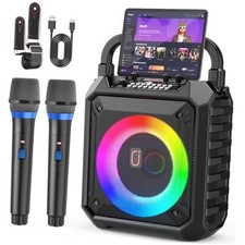 Karaoke Machine for Adults Kids with 2 Wireless Microphones, 30 Watt