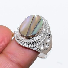 Abalone Shell Gemstone Handmade 925 Sterling Silver All Size Ring For Gift
