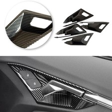 for Audi A3 8Y 2020-2023 Carbon Black Interior Car Door Handle Bowls Cover Trim