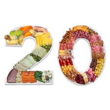 15in Cardboard Number Shape Fillable Tray, Food Charcuterie Board, Cupcake Sw...