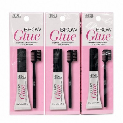 Ardell Brow Glue Clear Eyebrow Gel Strong Hold Lamination Lift, 3 PACK