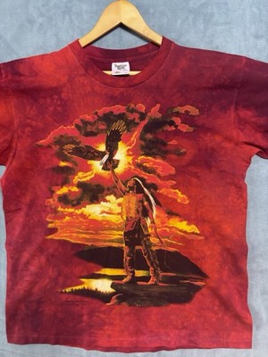 Vintage 90 s The Mountain Native American Eagle Craig Tennant TieDye T-Shirt XL