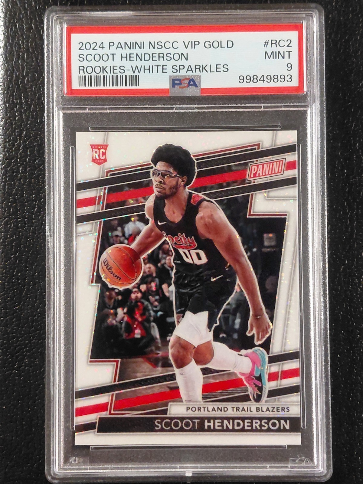 2024 Panini National VIP Gold Scoot Henderson RC White Sparkle Prizm PSA 9 MINT