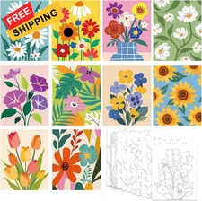 Nuberlic 10 Packs 8X10 Pre Drawn Canvas for Painting 8x10, multi color 