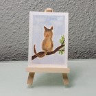 ACEO Original Watercolor Painting Cat In A Tree Signed ATC KatieBearDesigns — photo 1