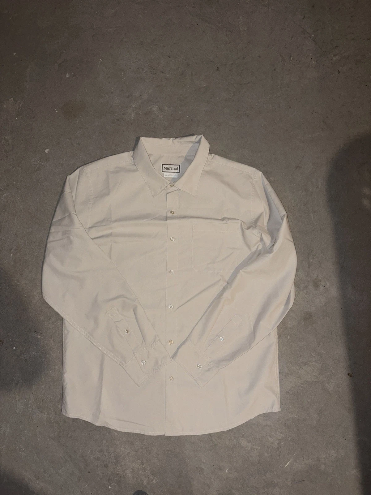 Marmot Shirt Mens L Beige Long Sleeve Button Up Hiking