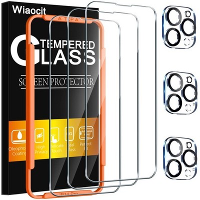 3-Pack Tempered Glass Screen Protector +3 Camera Lens for iPhone 14 Pro 9H HD. 