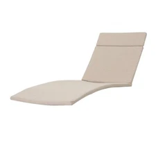 Outdoor Chaise Lounge Cushion Waterproof Beige Lounger Chair Pad Patio Furniture