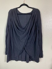 Lululemon Wrap Twist Front Long Sleeve Draped Knit Sweater Size 10