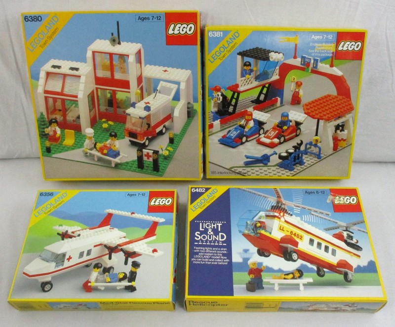 Vintage 1987-1989 LEGO Legoland BOX ONLY Lot 6356 6380 6381 6482