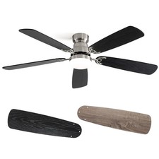 Ventilateur 132cm 5 pales bicolores, LED gradable, télécommande extérieur