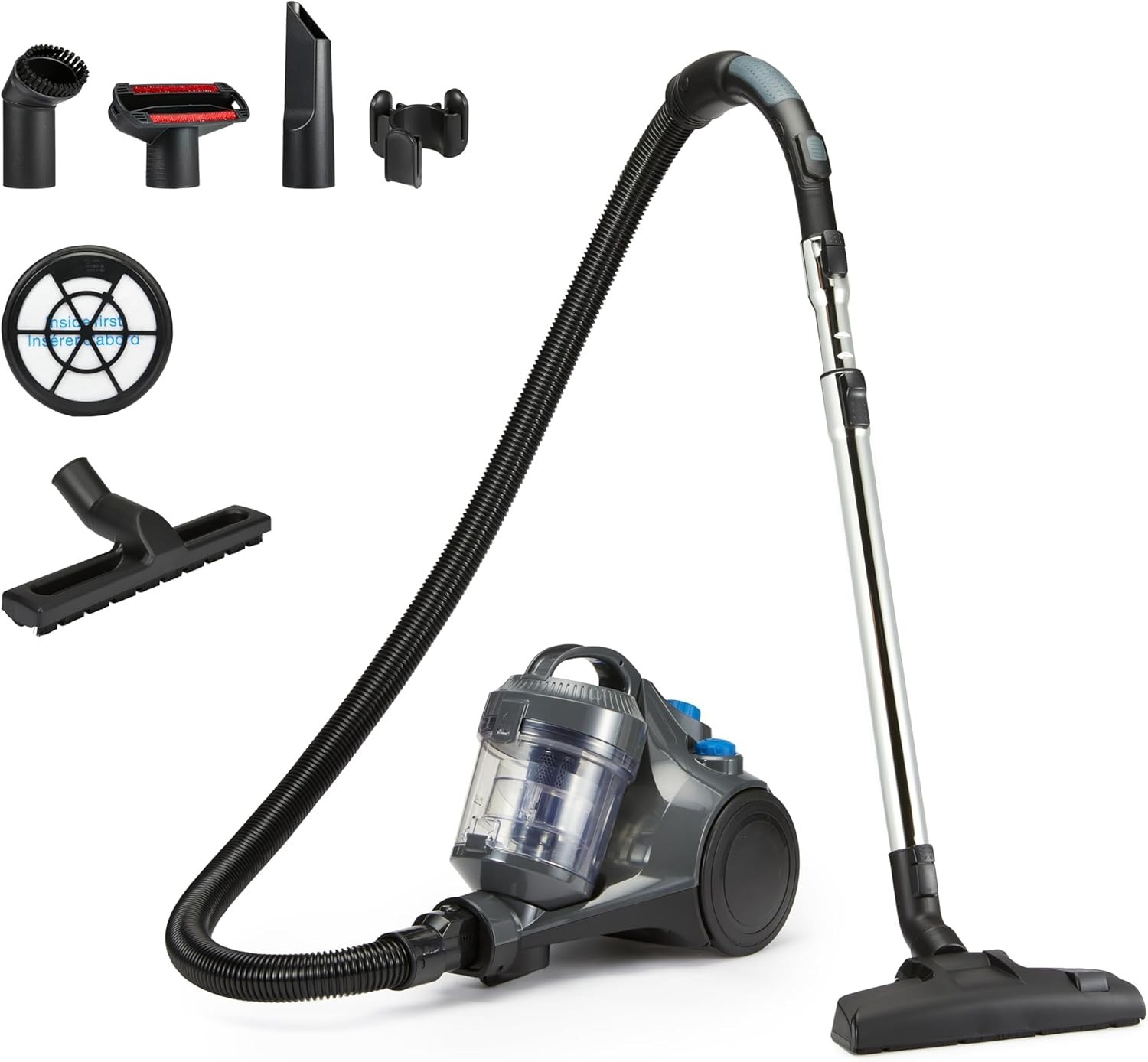 Aspirateur traineau sans sac 1.3L ideal pour les petits appartements et studios