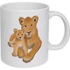 11oz (320ml) 'Lioness and Cub' Ceramic Mug / Cup (MG00087854)