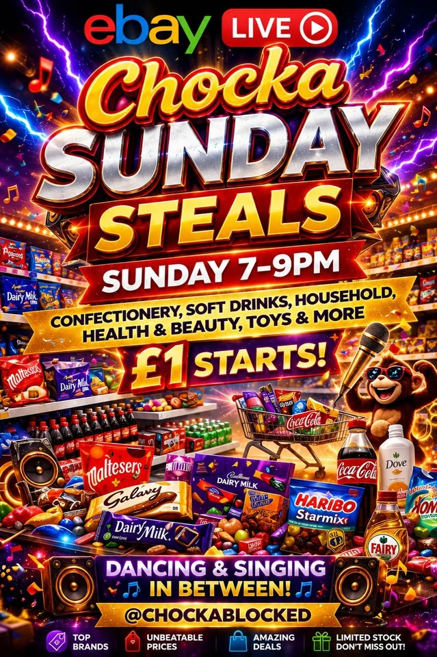Chocka Sunday Steals Clearance Confectionery, Health & Beauty & More