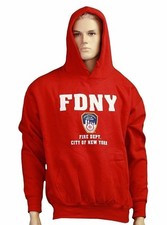 Official FDNY Sweatshirt Hoodie : Red Fire Department New York Shirt Fireman NYC