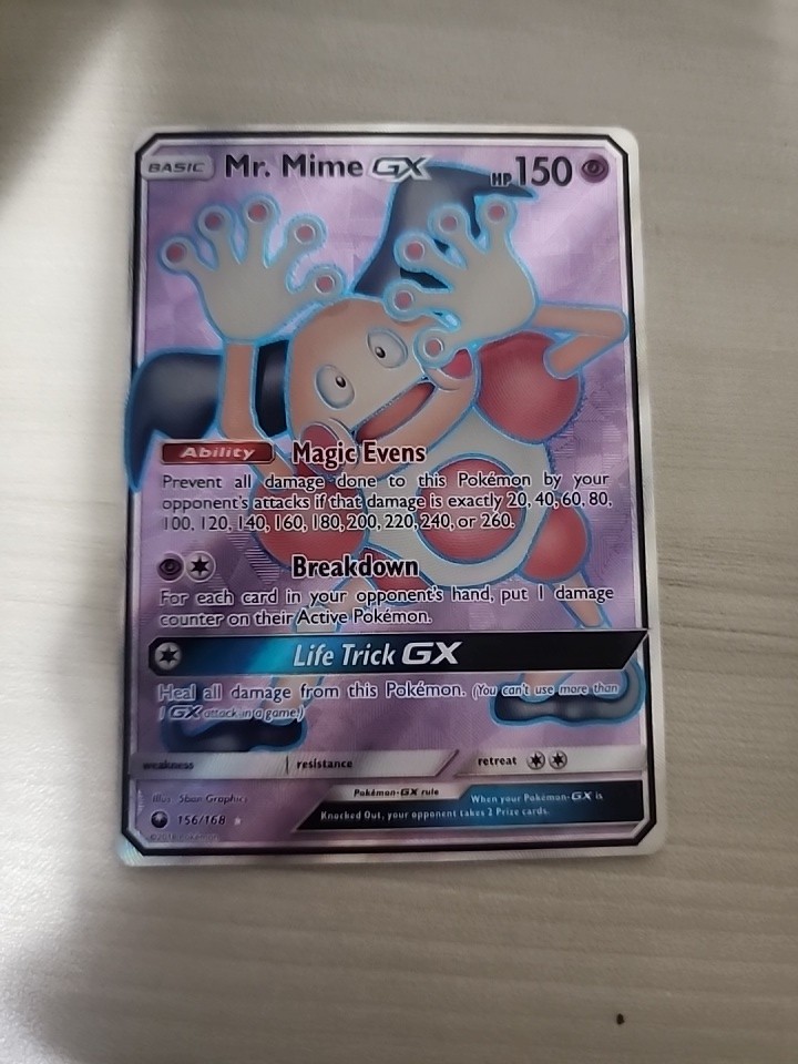 Pokemon TCG Mr. Mime GX S&M: Celestial Storm 156/168 Full Art Holo Foil Rare NM
