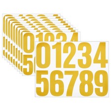 10 Sheets Vinyl House Numbers 4 Inch Self-Adhesive Number Stickers, Yellow