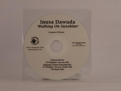 INUSA DAWUDA WALKING ON SUNSHINE (E97) 5 Track Promo CD Single including Plastic