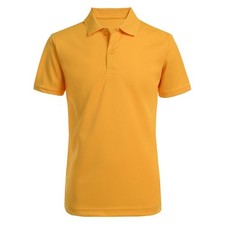 Nautica Boys School Uniform Polo Shirt Gold Size L 14-16 Regular Short Sleeve