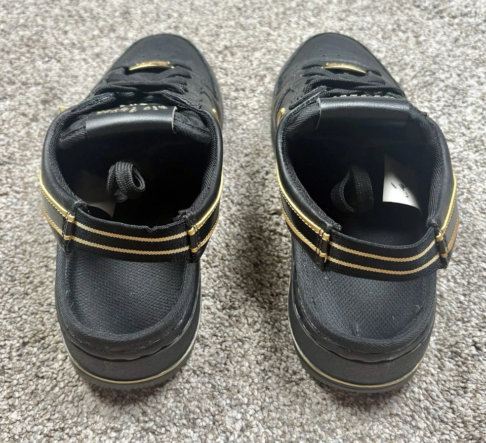 Nike Air Force 1 VTF GS Black Metallic Gold Slip-On Sandal CJ7158-001 Size 6Y - Image 4 of 4