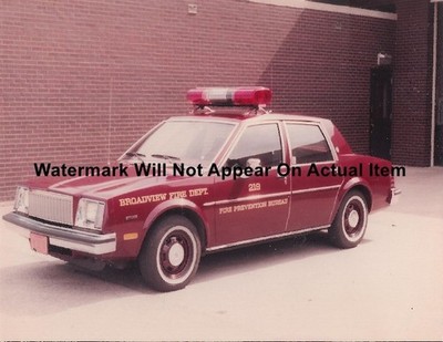 Broadview IL 1980 Buick Skylark Fire Prevention Car 219 Photograph Print 8.5x11''