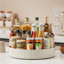 Rotating Spice Rack Organizer Kitchen Countertop Cosmetic Storage Space Saving