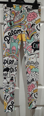 Mr. Gugu & Miss Go lustige bedruckte Leggings Größe Small Teenager-Größe oder UK 8 10 Damen 