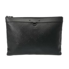 Louis Vuitton Monogram Shadow Black Pochette Discovery Black Leather Clutch Bag