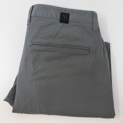 Vuori Meta Pants V447 Charcoal Gray Stretch Performance Chino Mens 36x27