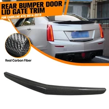 Real Carbon Fiber Rear Door Trunk Lid Tail Gate Trim For Cadillac ATS 2014-2019