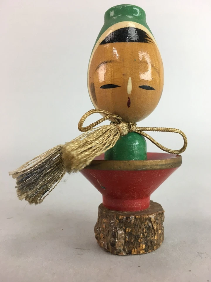 Muñeca Kokeshi Japonesa Adorno De Colección Estatuilla Sake Bottole Taza Capucha Niño KF146 Foto 2 de 4