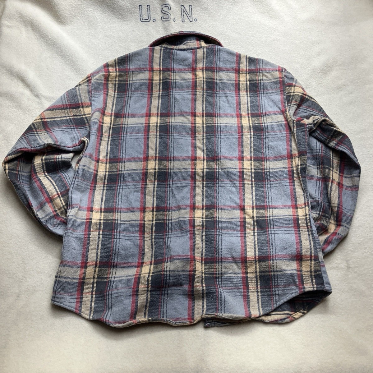 Vintage 70s 80s Five Brother Woven Cotton Flannel Shirt Plaid USA