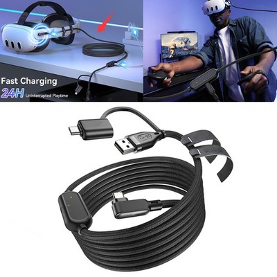 Link Cable for Quest 3/3S/2/Pro /Pico4 USB 3.0 Fast Charging Data Steam VR Cord