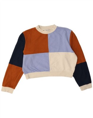 French Connection Damen Crop Sweatshirt Pullover UK 14 Medium Mehrfarbig DB11