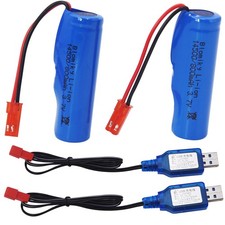 3.7V 500mAh Li-ion Rechargeable Battery with JST Plug  USB Charger for RC