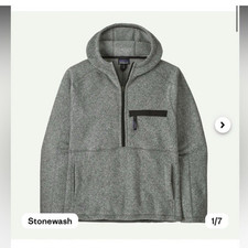 Patagonia Better Sweater 1/2-Zip Knit Fleece Pullover Hooded Stonewash Gray S