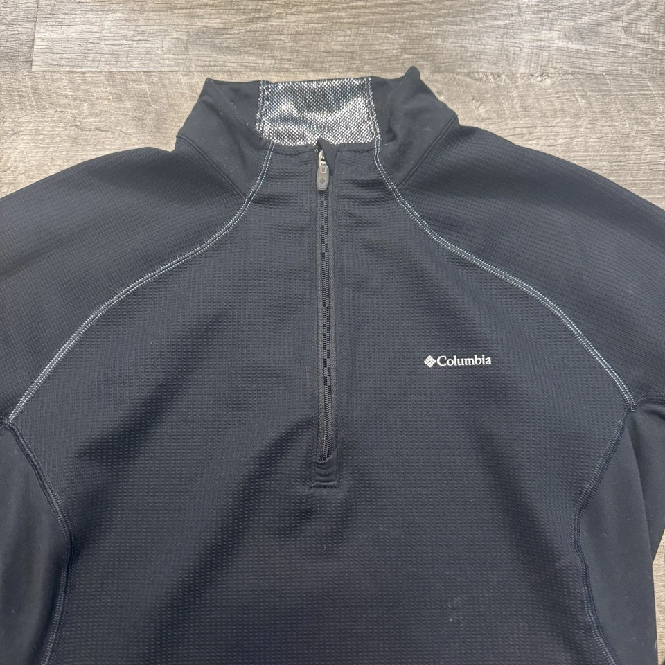 Columbia Omnibeat Heavyweight 1/2 Zip Black Long Sleeve Women’s Sz. M Thumbholes - Image 3 of 4