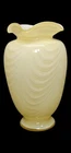 Fenton Glass - Yellow Overlay Cased 6.5" Feather Vase