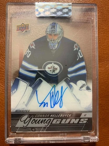 2018-19 Upper Deck Clear Cut Young Guns Acetate Auto # RT-CH Connor Hellebuyck