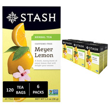 Stash Tea Meyer Lemon Herbal Tea, 6 Boxes with 20 Tea Bags Each (120 Bags Total)