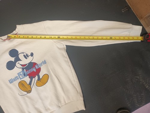 Disney White Pullover Printed Mickey Mouse Graphic Sweatshirt Regular Youth L - Picture 9 of 11