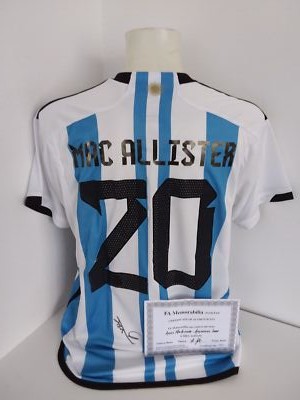 Argentina Jersey Alexis Mac Allister Signed World Champion