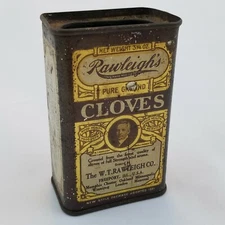 Rawleigh’s Pure Ground Cloves Antique Advertising Tin 1921 Freeport Illinois