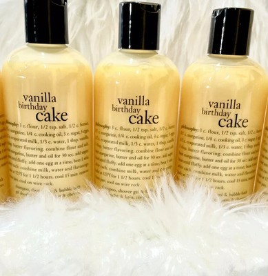 Philosophy Vanilla Birthday Cake Shampoo Shower Gel. 8 OZ. Bottles! 3x  Lot Of 3