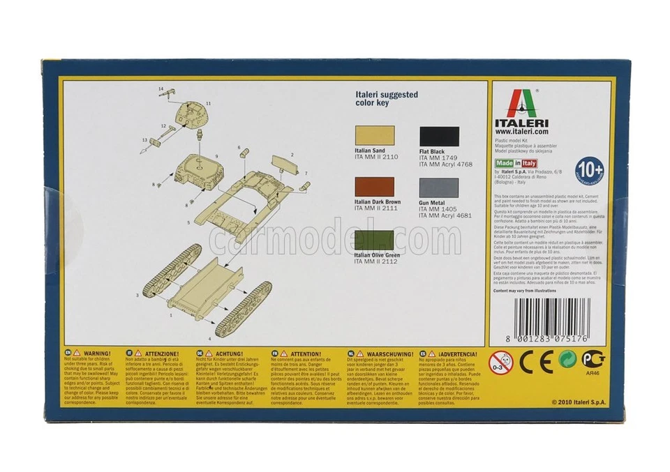 MODELLINO CARRO ARMATO STATICO ITALERI IVECO FIAT ANSALDO M13/40 1942 1/72 - Immagine 2 di 4
