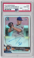 2018 Bowman Prospect Chrome Refractor Autograph 261/499 Jordan Humphreys PSA 10