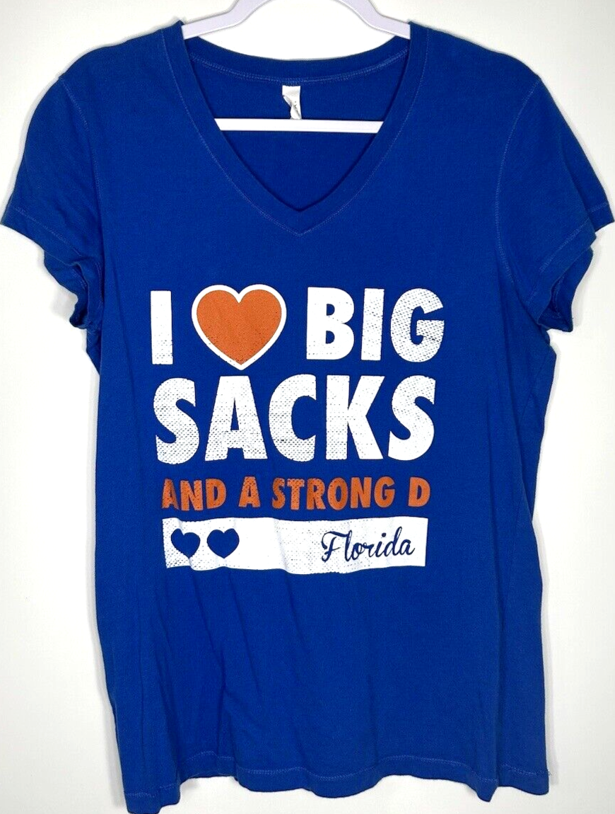 Florida Gators Women's Form-Fitting V-Neck Tee - Blue XL