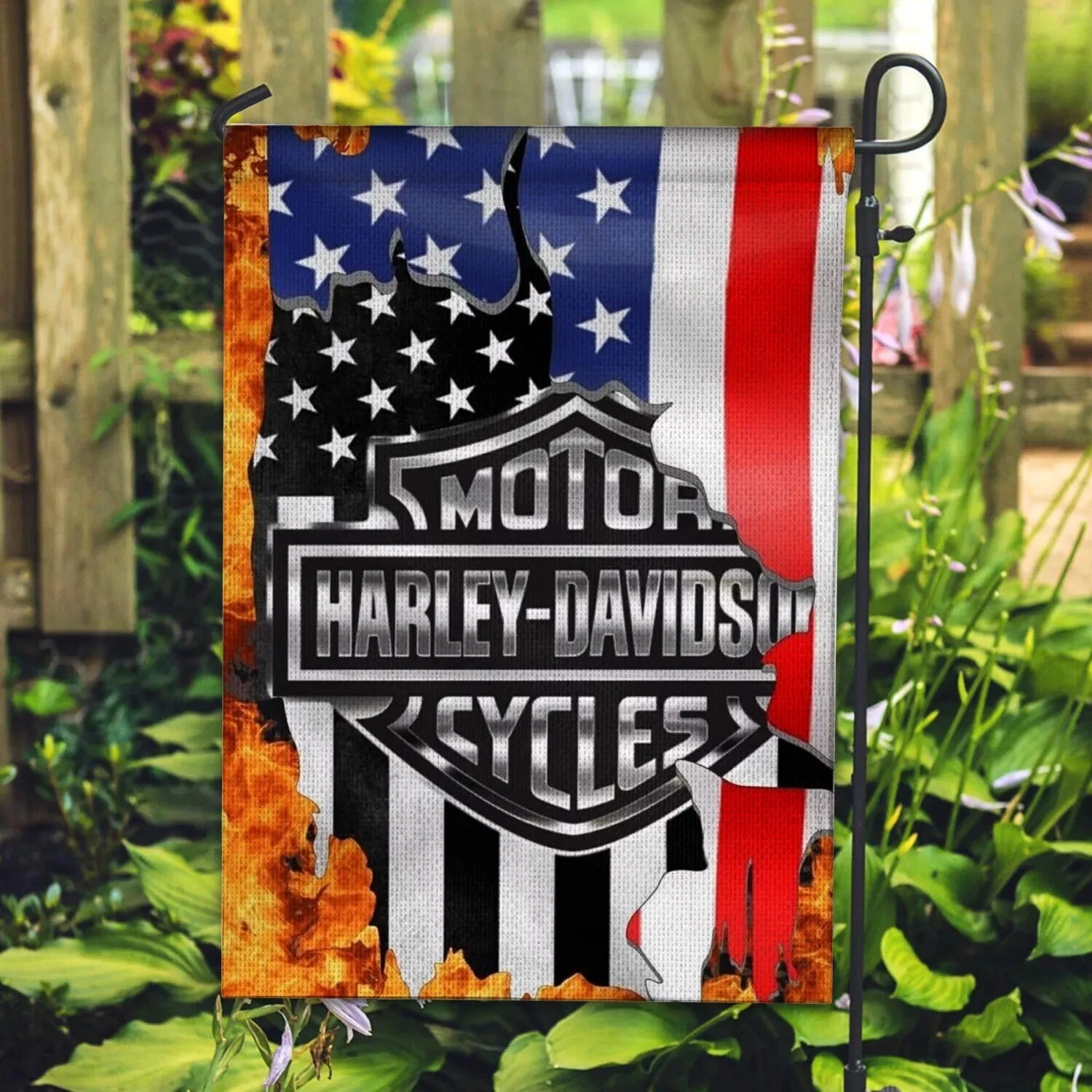 H Davidson House & Garden Flag Motorcycle Decor for Home or Yard