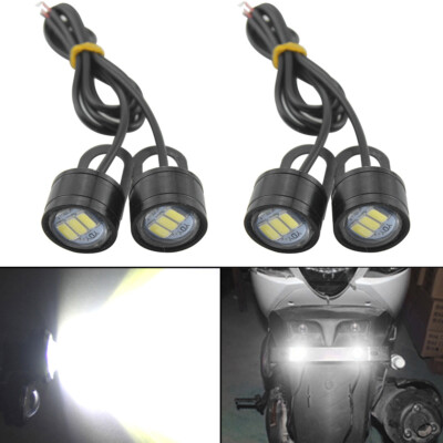 4X White LED Strobe Flash Motorcycle ATV DRL Warning Spotlight Headlight Lamp