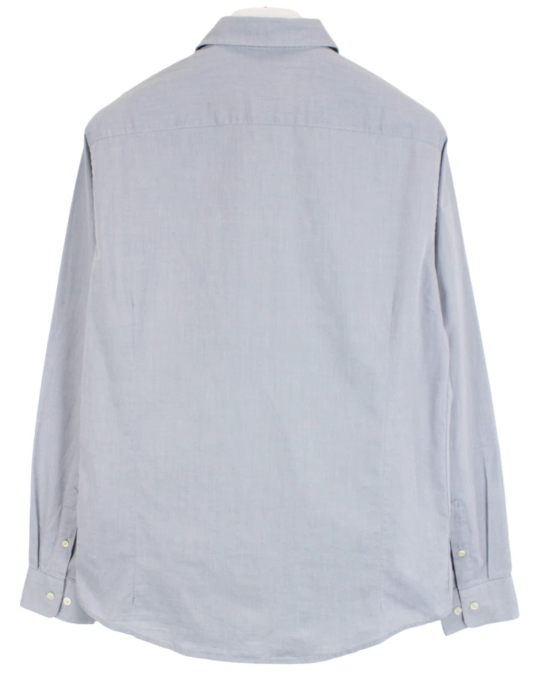 Camisa de cuero ajustada Tiger Of Sweden para hombre (Reino Unido) 44 dobladillo redondo cuello de tiburón Foto 2 de 4